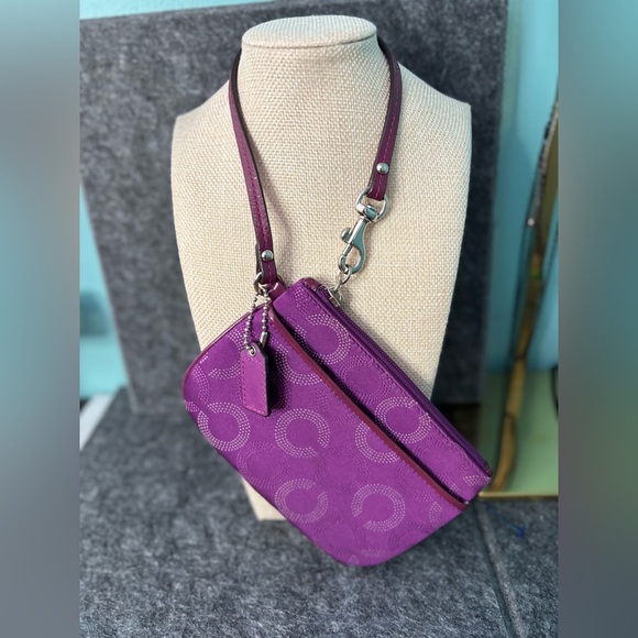 Coach Handbags - Coach Signature Sateen Wristlet NWOT